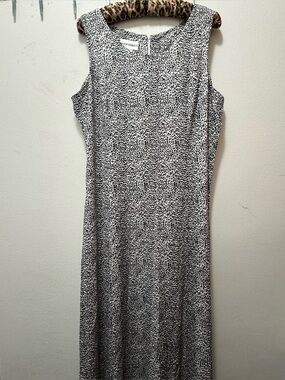 Vintage Betsy's Things Mini Leopard Print sleeveless Casual White Black Dress